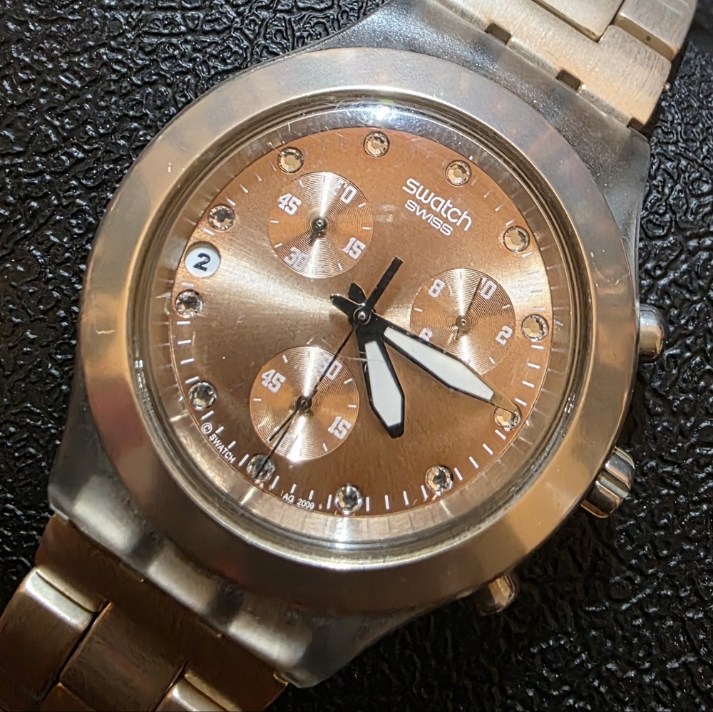 Swatch Swiss Irony DIAPHANE Rose GOLD TONED